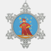 父の日のおじいちゃん スノーフレークピューターオーナメント (正面)