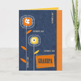 父の日のおじいちゃん。デニムパターン カード