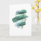 父の日のおめでとう　グリーン水彩カード カード (黄色い花)