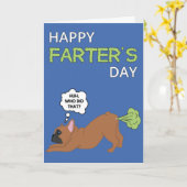 父の日のおめでとう フレンチブルドッグのおならジョークカード カード (黄色い花)