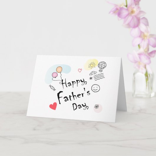 父の日のおめでとう!手描き カード (蘭)