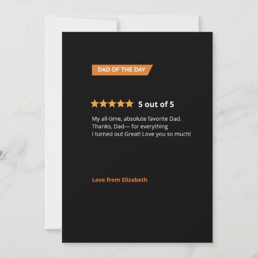 父の日のおもしろい最高のパパ カード (裏面)