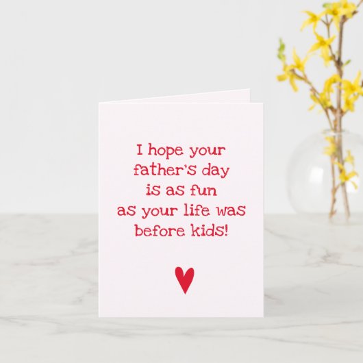 父の日のおもしろい!-おもしろい引用文父の日 カード (黄色い花)