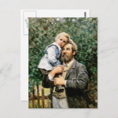 父の日のお祝い。美術 ポストカード (正面/裏面)