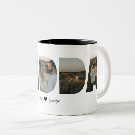 父の日のためにダダダフォトコラージュマグカップ ツートーンマグカップ (正面右)