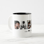 父の日のためにパパ写真コラージュのマグカップ ツートーンマグカップ (正面左)