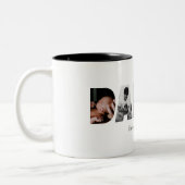父の日のためにパパ写真コラージュのマグカップ ツートーンマグカップ (左)