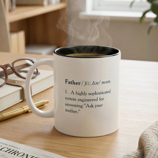 父の日のためのおもしろ父の定義マグカップ ツートーンマグカップ