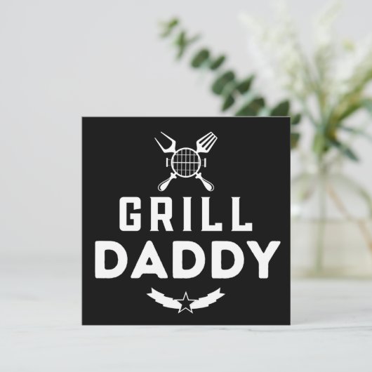 父の日のためのグリルおやじ BBQ & スモーキング シーズンカード (スタンド正面)