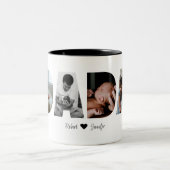 父の日のためのダダ写真コラージュのマグカップ ツートーンマグカップ (中央)