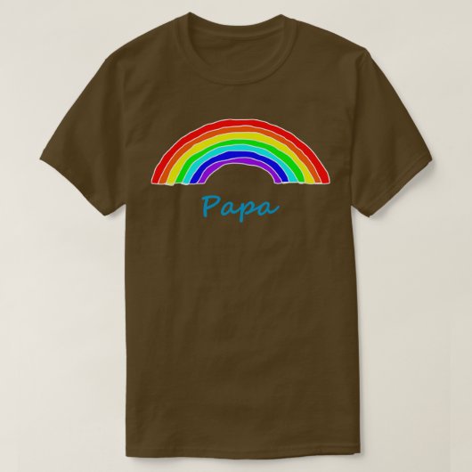 父の日のためのパパレインボー Tシャツ (デザイン正面)