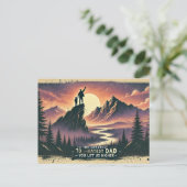 父の日のための険しい山の風景 ポストカード (スタンド正面)