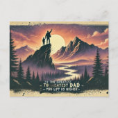 父の日のための険しい山の風景 ポストカード (正面)