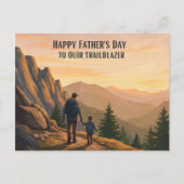 父の日のための険しい山の風景 ポストカード (正面)