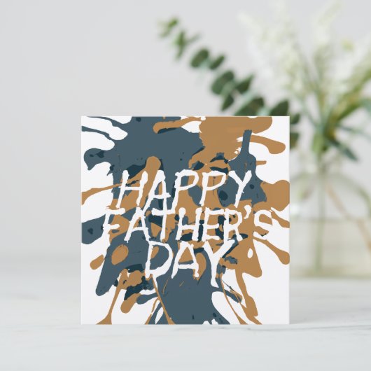 父の日のアーティスティックな抽象画 シーズンカード (スタンド正面)