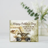 父の日のエレミヤ17:7 祝福された人 聖書 ポストカード (スタンド正面)