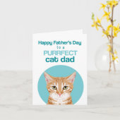 父の日のオレンジ色のタビー猫 カード (黄色い花)