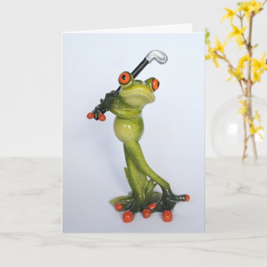 父の日のカエル カード (黄色い花)