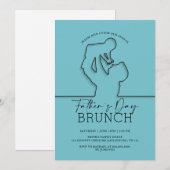 父の日のカジュアルエレガントな朝食の招待状 招待状 (正面/裏面)