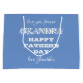 父の日のカスタム可愛いモダンおじいちゃん抱き枕 ラージペーパーバッグ (正面)