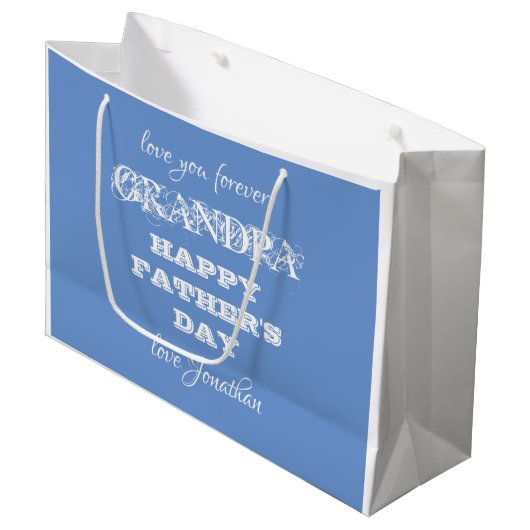 父の日のカスタム可愛いモダンおじいちゃん抱き枕 ラージペーパーバッグ (正面アングル)