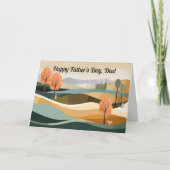 父の日のカードと抽象芸術風景 案内状 (正面)