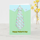 父の日のカードのシャツとネクタイ カード (黄色い花)