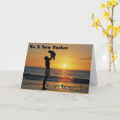 父の日のカードを持つ新父 カード (黄色い花)