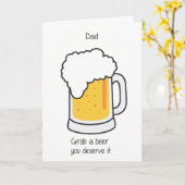父の日のカードビール カード (黄色い花)