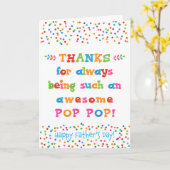 父の日のカードポップ・アートの カード (黄色い花)