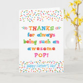 父の日のカードポップ・アートの カード (黄色い花)