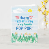 父の日のカードポップ・アートの カード (黄色い花)