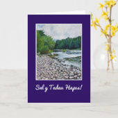 父の日のカード:ウェールズ語のグリーティング、River Usk カード (黄色い花)