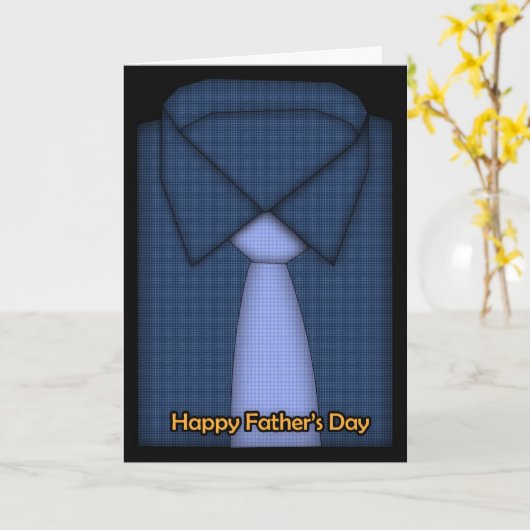 父の日のカード – シャツとネクタイ カード (黄色い花)
