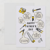 父の日のカード ツールキット イラストと名言 招待状 (正面/裏面)