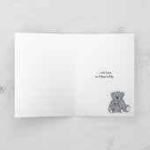 父の日のカード、パパ、2つの小さなテディベア カード (内部)