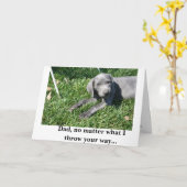 父の日のカード：ワイマラナー カード (黄色い花)