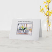 父の日のカード – 彼縁どのノートパソコン上のCollie犬 カード (黄色い花)