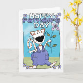 父の日のカード – 父の日のカード – Cat With F カード (黄色い花)