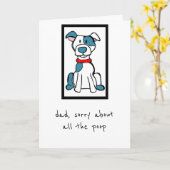 父の日のカード – 犬から – いじめっ子の品種 カード (黄色い花)