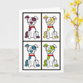 父の日のカード – 犬から カード (黄色い花)