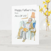 父の日のカード「私たち全員から」 カード (黄色い花)