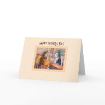 父の日のカード、飲んでいるバーの猫