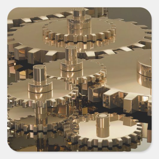 父の日のギア スクエアシール (正面)