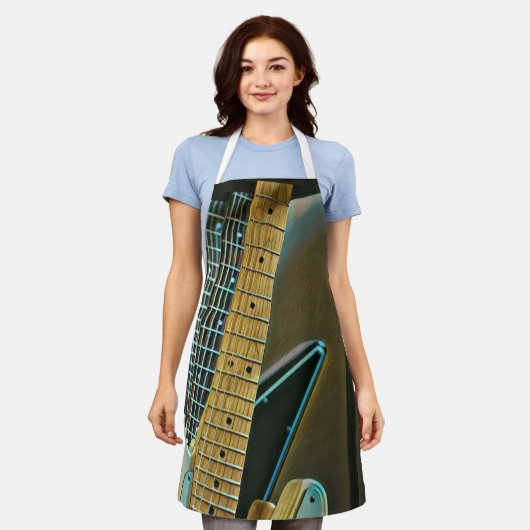 父の日のギターギフト エプロン (着用した状態)