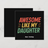 父の日のギフトに最適！私の娘みたいにカッコイイ ダサいパパ 招待状 (正面/裏面)