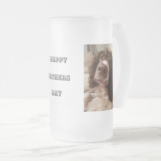 父の日のギフトガラスのtankard フロストグラスビールジョッキ (正面右)