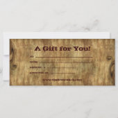 父の日のギフト券カードテキサス州スター (裏面)