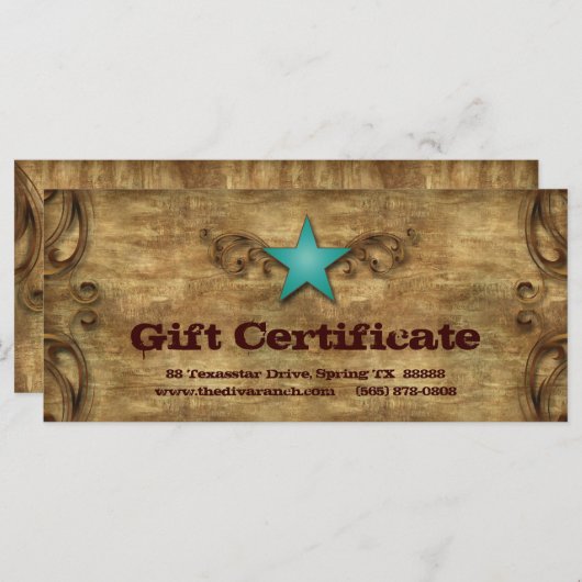 父の日のギフト券カードテキサス州スター (正面/裏面)