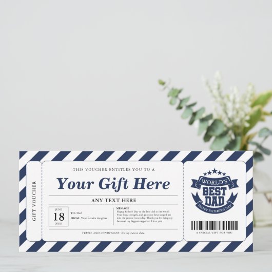 父の日のギフト証明書利用券 招待状 (スタンド正面)